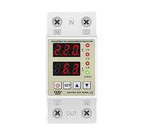 Protecteur de surtension et de sous-tension réglable sur Rail Din, 40a, 63a, 220V, 230V, parasurtenseur, Protection de courant de relais Protecteurs de fuite à la terre (Size : 63A)