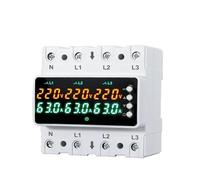 Protecteur de surtension sur Rail DIN, 3 phases, 4 fils, 63A/100A, protecteur V/A réglable, Protection contre les surintensités, relais(100A)