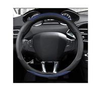 Protecteur de Volant pour Peugeot 2008 2013-2018 Année Couverture De Volant De Voiture en Fiber De Carbone + Cuir PU Auto Accessoires Intérieur Couverture De Volant Accessoires de Voiture(Bule)