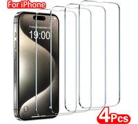 Protecteur d'écran en verre pour iPhone, Film de protection en poly, Verre du Guatemala pour iPhone 16 15 14 13 12 11 Pro Max 7 8 Plus X XS Max, 4 pièces For iPhone 7 8 Plus