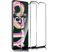 Protecteur D'écran En Verre Trempé 9h Compatible Realme C21y - Double Pack Anti-Rayures/Éclats, Hd Transparent, Installation Facile & Adapté Aux Coques