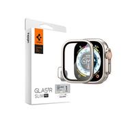 Protecteur d'écran Glas.tR Slim Pro, Compatible pour Apple Watch Ultra 1/2 (49mm), Verre trempé 9H, Cadre en métal, Protection bord à bord, Noir