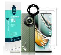 Protecteur d'écran pour Realme 11 Pro 5G/11 Pro+ 5G, avec 2 films TPU flexibles, 1 protecteur d'objectif d'appareil photo, 1 film en fibre de carbone [lecteur d'empreintes digitales, facile à