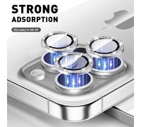 Protecteur D'objectif D'appareil Photo pour iPhone 11 Pro/iPhone 11 Pro Max, Coque D'appareil Photo en Verre Tremp¿¿ 9H Paillet¿¿, Anneaux M¿¿talliques Individuels ¿¿ Alignement Automatique