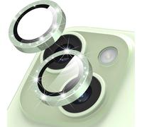 Protecteur Lentille Caméra Compatible Iphone 15 / 15 Plus - Verre Trempé 9h + Cadre Alliage Aluminium, Anneau Décoratif Flash, Anti-Rayures, Installation Clic, Réutilisable