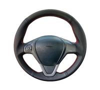 Protecteur pour Ford pour EcoSport 2014 2015 2016 2017 Couverture Volant Voiture Personnalisée Anti-dérapant Accessoires Cuir Artificiel Proteges Volant(White Thread)