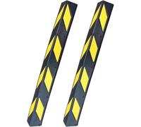 Protecteurs D’Angle en Caoutchouc, Protecteur Mural D’Aide Au Stationnement De Garage 150x10x1cm, Protecteurs D’Angle avec Bande Réfléchissante pour Entrepôts, Park, Black+Yellow, 6PCS