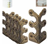 Protecteurs d'angle de plinthe, protecteurs d'angle de plinthe en laiton massif vintage, protecteur d'angle en métal vintage, couvercle de protection décoratif pour plinthe (Bronze,5PC)