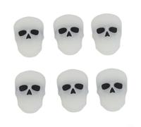 Protecteurs de bouton de porte en forme de crâne blanc brillant | Brille dans le noir, forme de crâne unique, ensemble de 6 pièces, construction en plastique, décoration d'intérieur
