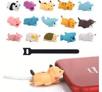 Protecteurs De Câble,Protège Câble Mignons De Chargeur,Câble Protector Animaux Protector,Protecteur Micro Usb En Silicone Souple,Prevents Cable Break,Avec Attaches De Câble,15 Pièc[ZHUJ4307]
