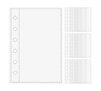 Protecteurs de feuilles - 10 pièces A7 à 6 anneaux, pages de protection pour classeur, pochettes d e protection transparentes | Pochette pour cartes reçus billets photos autocollants croquis école bur
