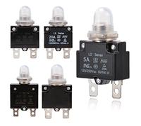 Protecteurs de fuite à la terre Disjoncteur 1X 5A/10A/15A/20A/30A Disjoncteur 12V/24V Bouton-poussoir Réarmable Disjoncteur thermique Montage sur panneau avec capuchon étanche (Size : 30A)