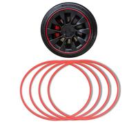 Protecteurs De Jantes En Alliage, Protections for Jantes De Voiture, Construction En Alliage D'aluminium Avec Adhésif En Mousse 3M Au Dos for Une Installation Facile(Red,19-inch)