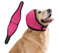 Protecteurs d'oreilles pour Chien CRGANGZY, Cache-Oreilles pour Bain, Natation, étanches et Chauds, avec réglage et réduction sonore apaisante pour Petits, Moyens et Grands Chiens (Rose Rouge M)
