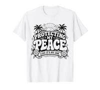 Protecting My Peace No Drama Retro Unbothered Humour T-Shirt Graphique avec Valeur