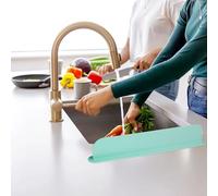 Protection anti-éclaboussures en silicone réutilisable pour évier 49 x 5 x 8,5 cm, pour lavage de la vaisselle, pour cuisine (vert menthe)