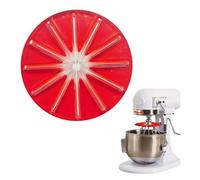 Protection Anti-éclaboussures pour Batteur Planétaire - Pare-éclaboussures avec 6 Fils pour Tête de Mélangeur - Accessoire pour Robot Pâtissier - Nettoyant Essuie-Fouet - Rouge