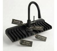 Protection anti-éclaboussures pour évier de cuisine de qualité supérieure - Tapis de robinet en silicone de 45,7 x 14,5 cm avec clip de pression sécurisé, véritable drainage 3D à 10 ° (sans piscine