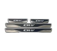 Protection anti-rayures pour seuil de porte en carbone et chrome et ABS. Convient pour Honda Accord, City, Civic, CR-V, HR-V, Jazz. Ensemble de 4 pièces (CR-V)