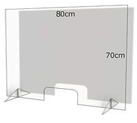 Protection anti-salive en plexiglas - 80 x 70 cm - Protection contre les virus et la toux - Protection contre les éternuements - Pour comptoir - 80 x 70 cm