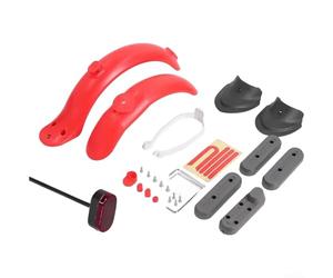 Protection arrière avec support de feu arrière pour Xiaomi M365 pour scooter professionnel utilisant du plastique ABS et un support à fente pour plus de fiabilité (ensemble rouge)