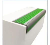 Protection autocollante en caoutchouc for rebords d'escalier, antidérapante, phosphorescente, largeur 5 x 2,5 cm.(Green,98.4ft)