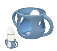 Protection Biberon Verre - Manchon Anti-Choc Silicone, Etui Porte Bouteille avec Anses, Housse Amortie Anti-Glisse avec Prise | Accessoire Parental pour Bebe Securite Manipulation