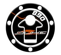 PROTECTION BOUCHON RESINÉ ADHÉSIF EFFET 3D, COMPATIBLE AVEC KTM DUKE 890 R THE CHEVEL (orange v2)