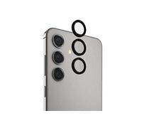 Protection Caméra pour Galaxy S24+ Aluminium Ring Lens Antichoc Noir transparent