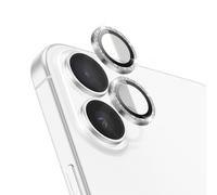 Protection Caméra Zanaé pour iPhone 16 Plus - Verre Trempé Paillettes Argent Anti-rayures