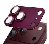 Protection Caméra pour iPhone 18 Pro Max en Verre Trempé avec Cadre Titane Bordeaux