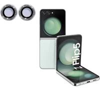 Protection Caméra Verre Trempé Pour Samsung Galaxy Z Flip 5 (2023) - Anneau Métallique Ultra-Fin Anti-Rayures, Compatible Coques, Installation Facile - Noir
