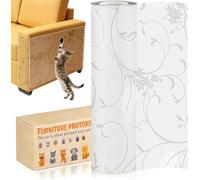 Protection Canape Chat Anti Griffe 30cm x 5m Sticker Mate Transparent Autocollant Rouleau Protecteur de Rayure Protege Canape Griffe Chat pour Meubles Porte Mur Comptoirs (Rinceaux)