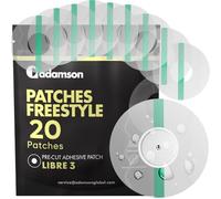 Protection Capteur Diabete - 20 x Patch Freestyle Libre 3 - Transparent, Durable, Sans Colle au Centre, Facile à Appliquer et à Retirer, Non Irritant - Idéal pour le Sport, Natation et au Quotidien