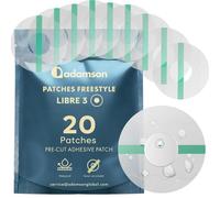 Protection Capteur Diabete - 20 x Patch Freestyle Libre 3 - Transparent, Durable, Sans Colle au Centre, Non Irritant, Facile à Appliquer et à Retirer - Idéal pour le Sport, Natation et au Quotidien
