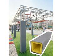 Protection carrée de 2,1 m pour poteau de sous-sol, housse universelle en mousse pour support de volley-ball, salle de sport et sac de frappe, housse de poteau d'entraînement de boxe (gris, 10 x 10 cm