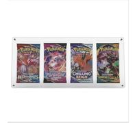 Protection carte à collectionner Booster tcg Boîte Acrylique Aimantée 4 Compartiments - Rangement Boosters TCG Compatible avec Pokémon, Magic, Lorcana - Présentoir Transparent Premium pour Collections