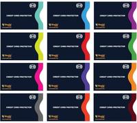 Protection Carte Bancaire Anti Piratage RFID - 12 Pochettes Protège Carte Bleue avec Codage Couleur, Étui Carte Bancaire Fin et Léger, Blocage sans Contact pour Voyage et Quotidien