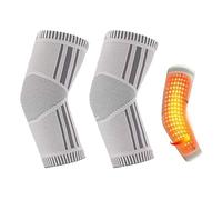 Protection Chaude pour Coude, Graphene Thérapie par la Chaleur pour le Coude, Coudière Auto-Chauffantes, Manchon de Compression Bras, Matériau léger, élastique, flexible et respirant, L, 1 Paire