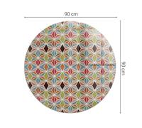 Protection Cheminée Motifs Polygonaux en Grille Marron Ronde Semi-circulaire