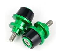 Protection Chute Moto pour Kawasaki Z900 RS SE Z650 Z800 Z1000SX ZX6R ZX10R Ninja 650 400 Moto CNC 8MM Bras Oscillant Bobines Curseur Support Vis(Vert)