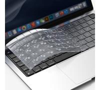 Protection Clavier Compatible avec 2025-2022 MacBook Air 13.6/Air 15 Pouces M4 M3 M2, 2024-2021 Mac Pro 14/Pro 16 Pro/Max M4 M3 M2 M1, Ultra Fine, US-Layout TPU Clair