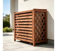 Protection Climatiseur Exterieur Cache Persienne Brise Vue Balcon | Cache de protection exterieur alliant dissimulation elegante et plateau pour jardiniere.(100*92)
