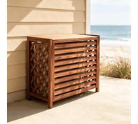 Protection Climatiseur Exterieur Cache Persienne Brise Vue Balcon | Cache de protection exterieur alliant dissimulation elegante et plateau pour jardiniere.(120*100)