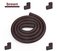 Protection Coin de Table, Morbuy Type U Enfant Plus épais Doux Anticollision Angle Protège Bébé Enfant Sécurité Meuble [une bande de coin et quatre protecteurs d'angle] (Marron)