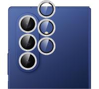 [Protection Complète Caméra Arrière Protecteur Compatible Avec Samsung Galaxy Z Fold 7, [Double Protection] Metal + Verre Trempé, Verre Trempé Camera - Silver Bling