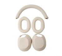 Protection complète en silicone pour casque Sony WH1000XM5 avec accessoires assortis (Blanc moyen)