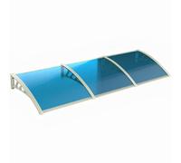 Protection Contre La Pluie, La Neige, Le Soleil - Auvents Extérieurs en Polycarbonate, Marquise Portes Et Fenêtres, Support en Acier Plastique Blanc(Blue,60 * 100cm/24 * 39in)