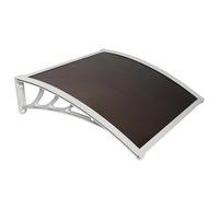 Protection Contre La Pluie, La Neige, Le Soleil - Auvents Extérieurs en Polycarbonate, Marquise Portes Et Fenêtres, Support en Acier Plastique Blanc(Brown,100 * 240cm/39 * 94in)