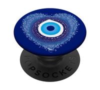 Protection contre le mauvais œil bleu cœur grec PopSockets PopGrip Adhésif